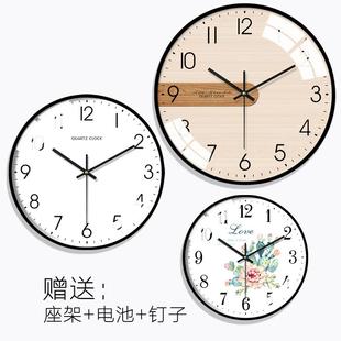 静音石英钟表壁钟 现代简约北欧挂钟客厅卧室艺术家用时钟创意个性