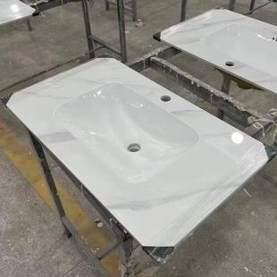 无缝拼接一体盆岩板洗手盆洗手间卫生间轻奢单洗脸盆家用台面定制