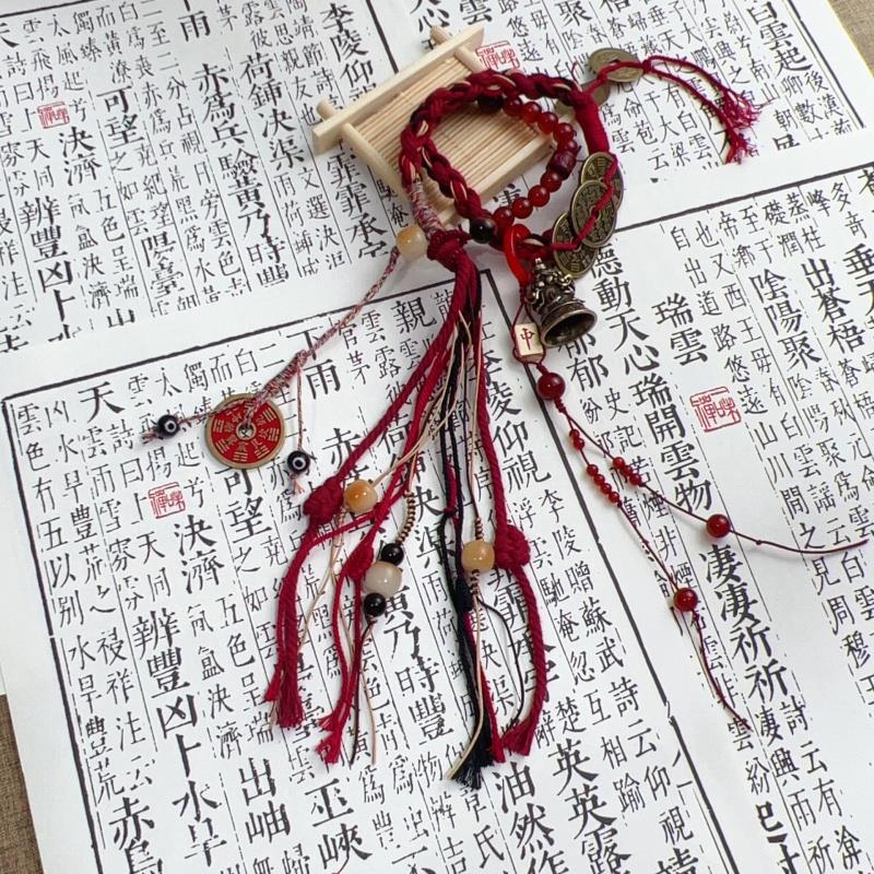 新中式手工编织情侣手绳款复古民族藏式山鬼花钱手链
