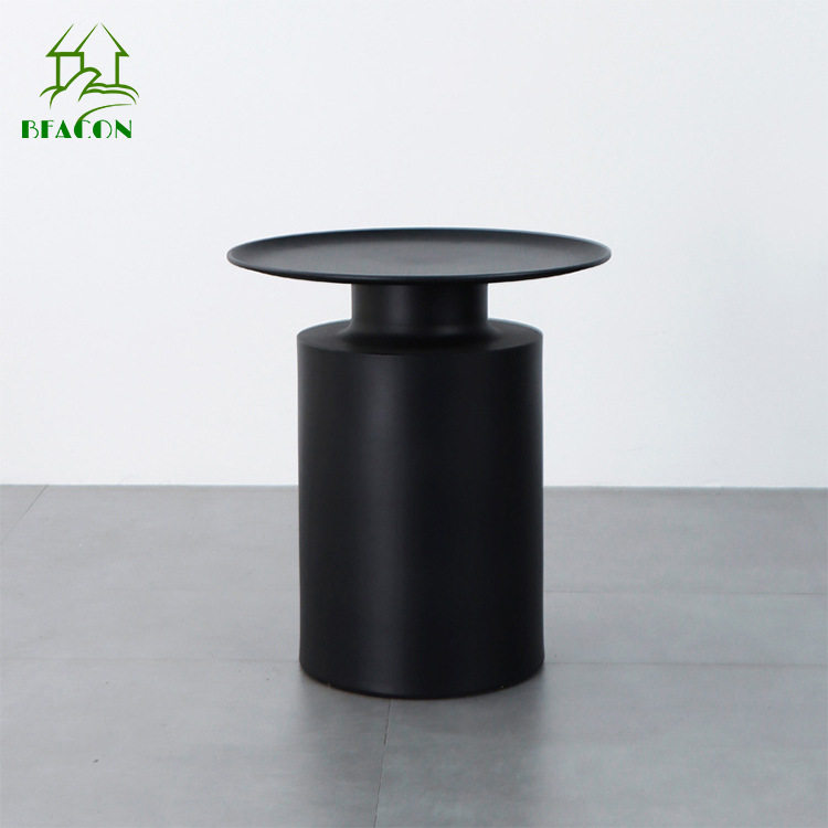 客厅创意圆形轻奢组合茶几简约软装工程展厅圆形金属沙发边角几组