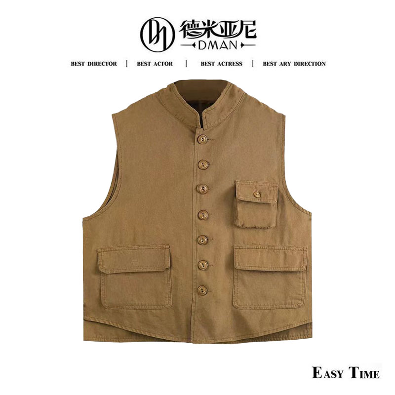 【米公子】45R纯棉排扣马甲(50022369XP-J1-QR)