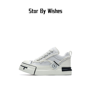 Star By Wishes贴贴鞋花卷鞋潮流面包鞋厚底增高帆布鞋情侣板鞋