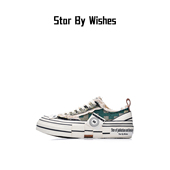 厚底增高休闲男女同款 Wishes Star 帆布鞋 低帮硫化乞丐鞋 潮鞋