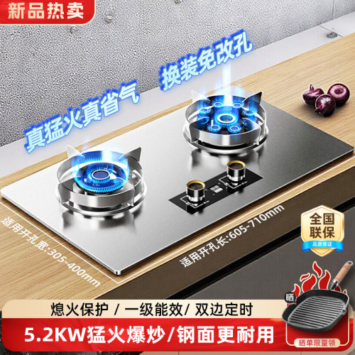 左右猛火燃气灶天然气煤气灶双灶