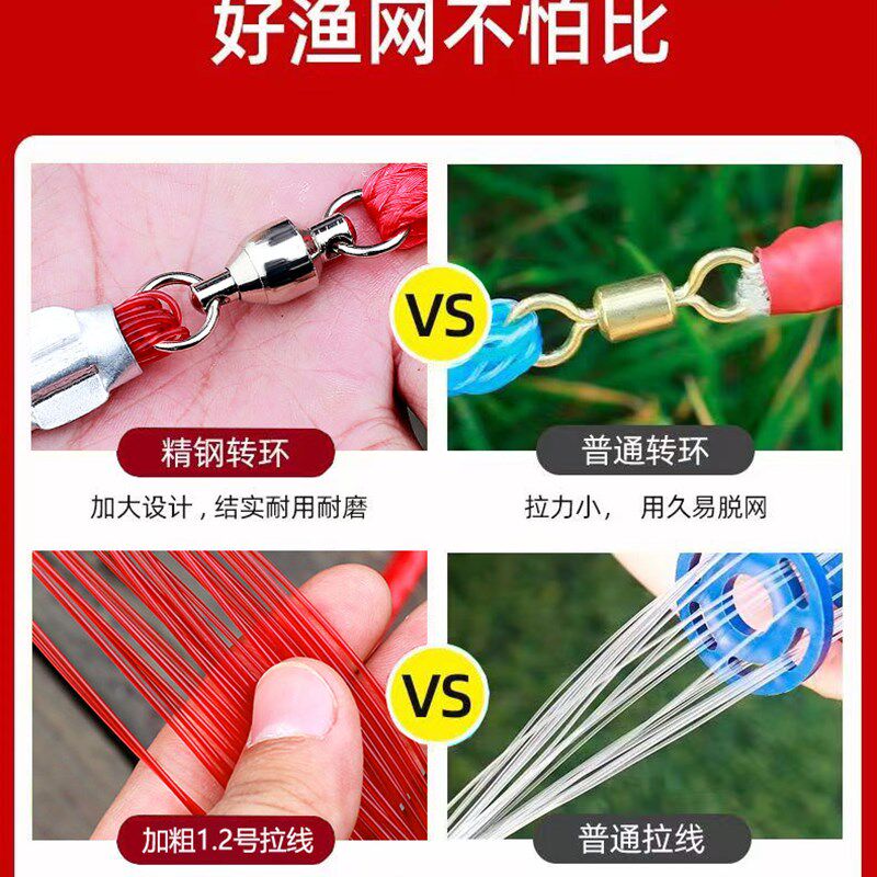 极速新款齿轮飞盘j撒网网红款齿轮转盘手抛网圆盘鱼网加重铁炼渔