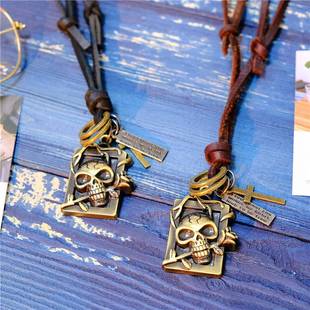 necklace head personality ghost leaRther retro 极速