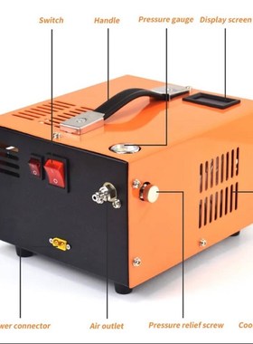 极速12伏车载高压打气泵30mpa高压打气机打气机30Rmpa高压打气筒4