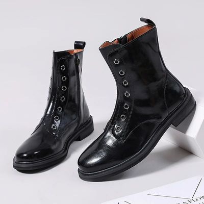 极速Side-zip Shoes For o  een Leather oots 20Q24 Winter ing
