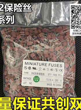 极速392方形f保险丝管 250V慢熔断 T 500mA/1A/2A/3.15/4/5/6.3/8