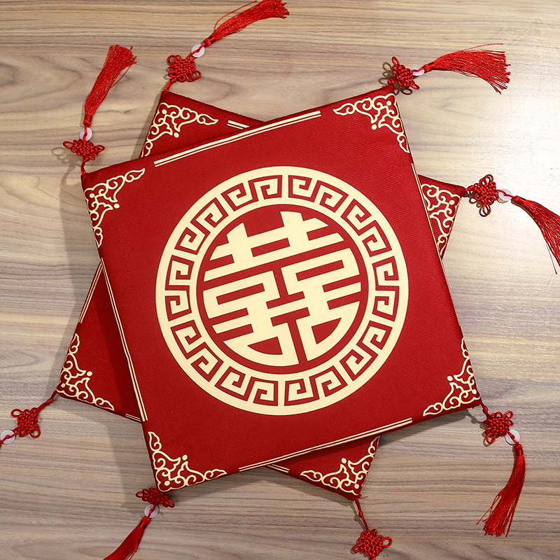 极速结婚跪垫敬茶坐福垫一对敬酒跪拜红色喜O垫新娘改口婚庆用品