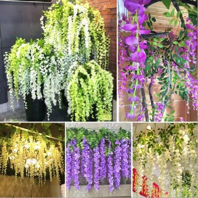 极速110cm Artificial Silvk Wisteria Flower Hanging Rattan