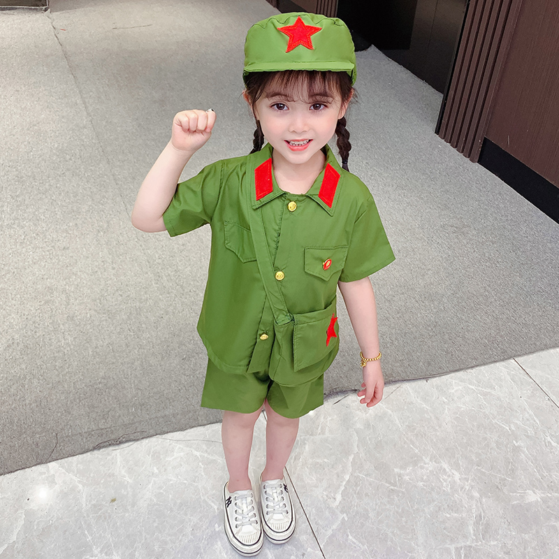 极速儿童小红军演出服学习雷锋童心向党表L演服知青怀旧舞台红歌