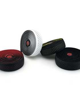 极速厂家公路车把带舒适自行车彩色矽胶减K震弯把黑色握把皮绑带