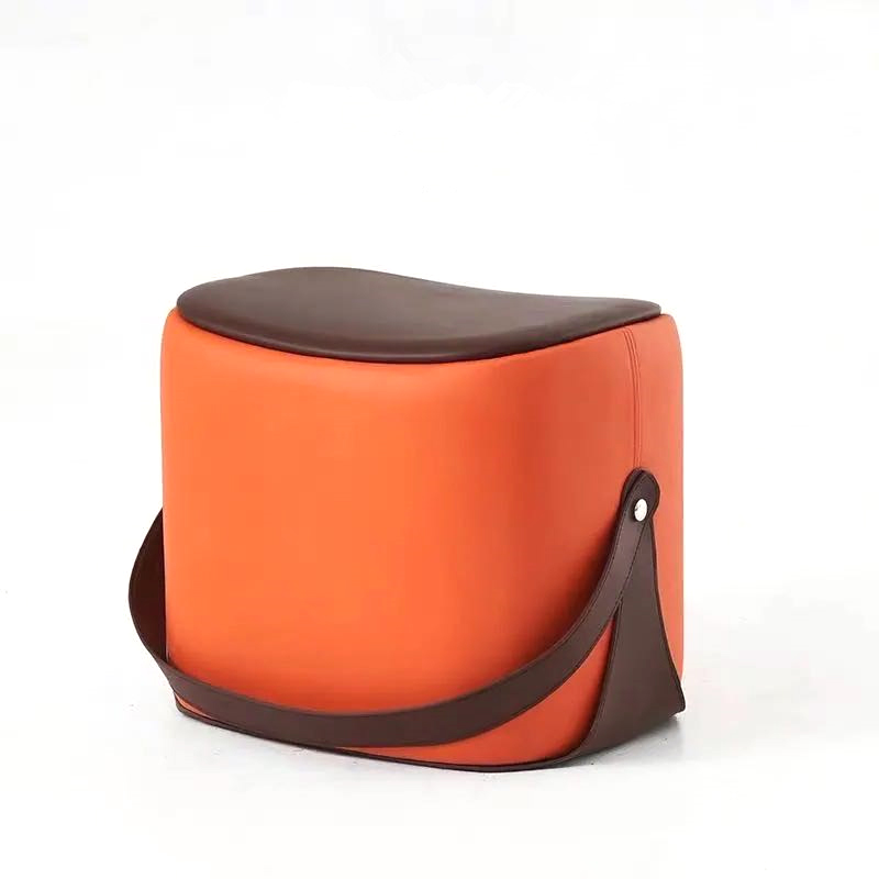 极速北欧网红换鞋凳家用门口创意B马鞍凳轻奢脚踏皮革板凳储物化