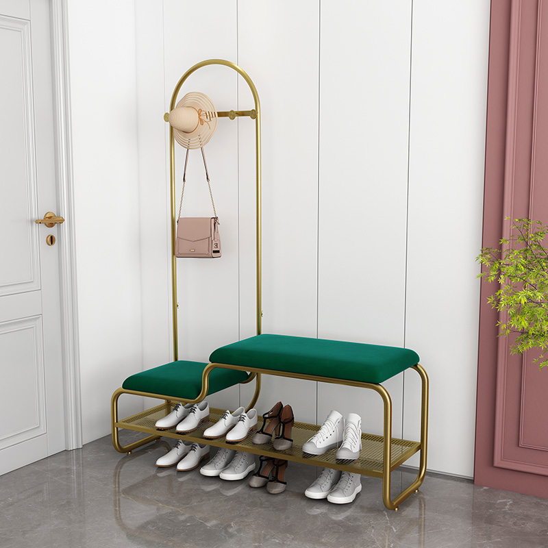 极速北欧a入户门口家用换鞋凳衣帽架一体挂衣架鞋凳轻奢儿童穿鞋
