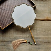 极速湘妃竹真丝扇面空白团扇绘画刺绣汉服古风中国V风复古风飞仙