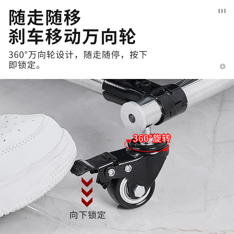 极速不锈钢拖把架落地式免打孔挂拖把扫把固定架R可移动清洁工具