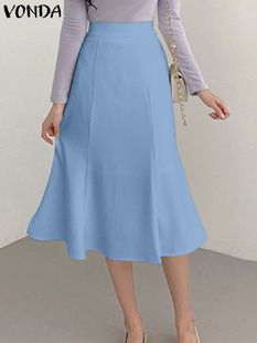 Skirts Office 2023 Elegant 极速VONDA Summer Womien