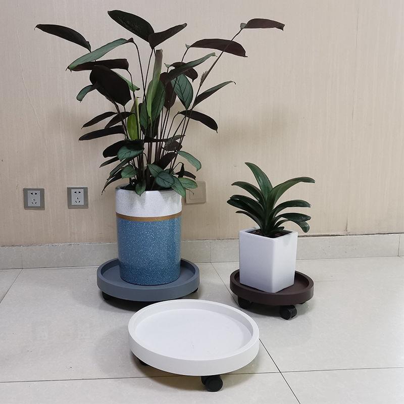 极速幸福DE园艺卉馨移动t花盆托盘万向轮加厚带轮底座圆形塑料滚