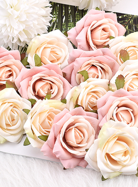 极速30pcs7cm Whitem Rose Artificial Silk Flower Heads Decora