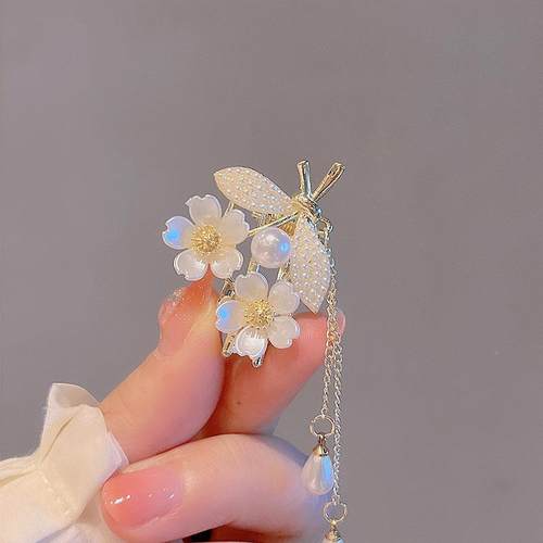 极速森系仙美网j红花朵小号发夹流苏韩国侧边浏海夹子鸭嘴夹发夹