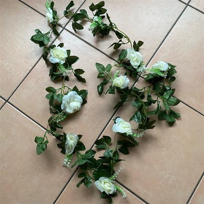 极速Artificial Whinte Flower Fake Hanging Fake  Vine Plants