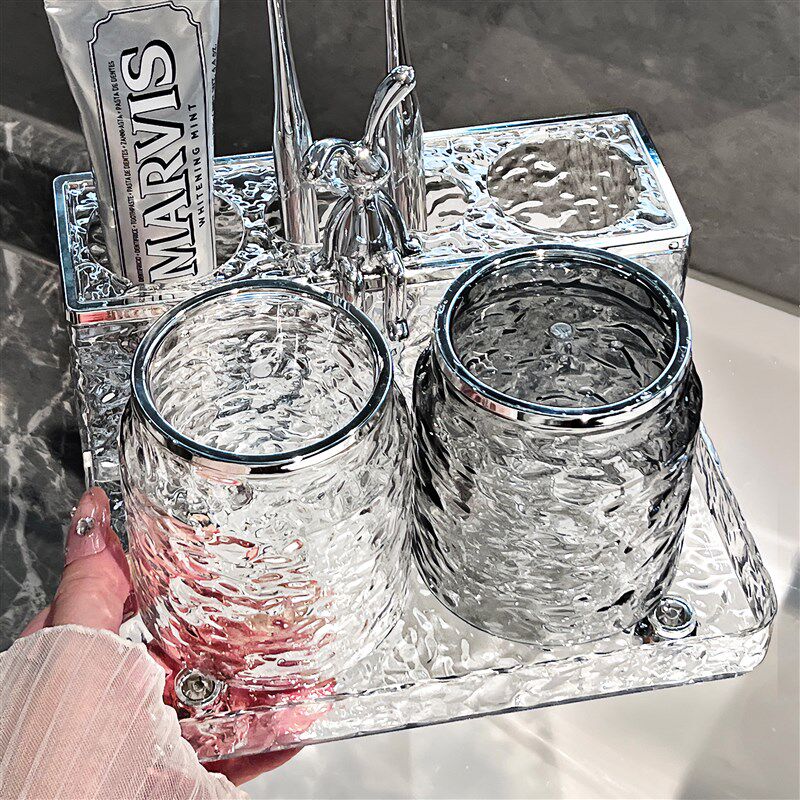 极速高颜值卫生间牙刷架子置物架浴室桌I面洗漱台收纳架牙刷杯漱