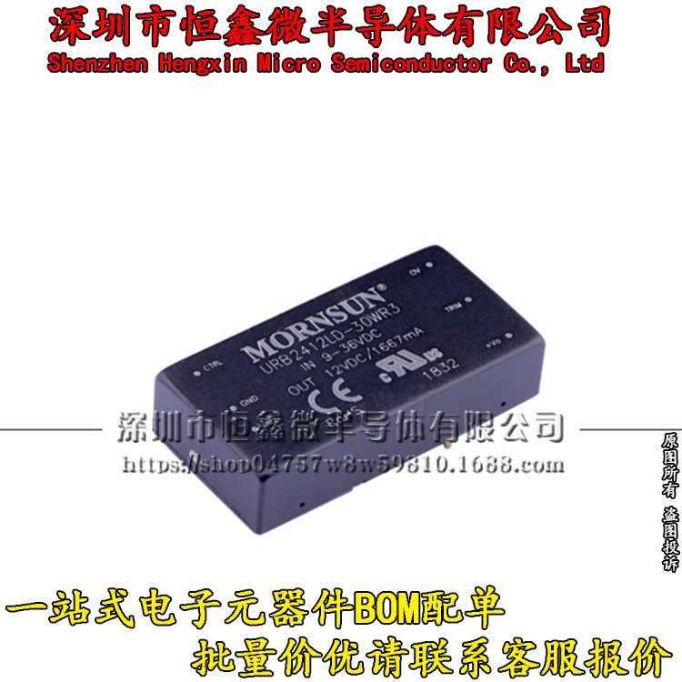 URB2412LD-30WR3 宽压9-36V转12V2.5A稳压单路输出 DC-DC电源模块