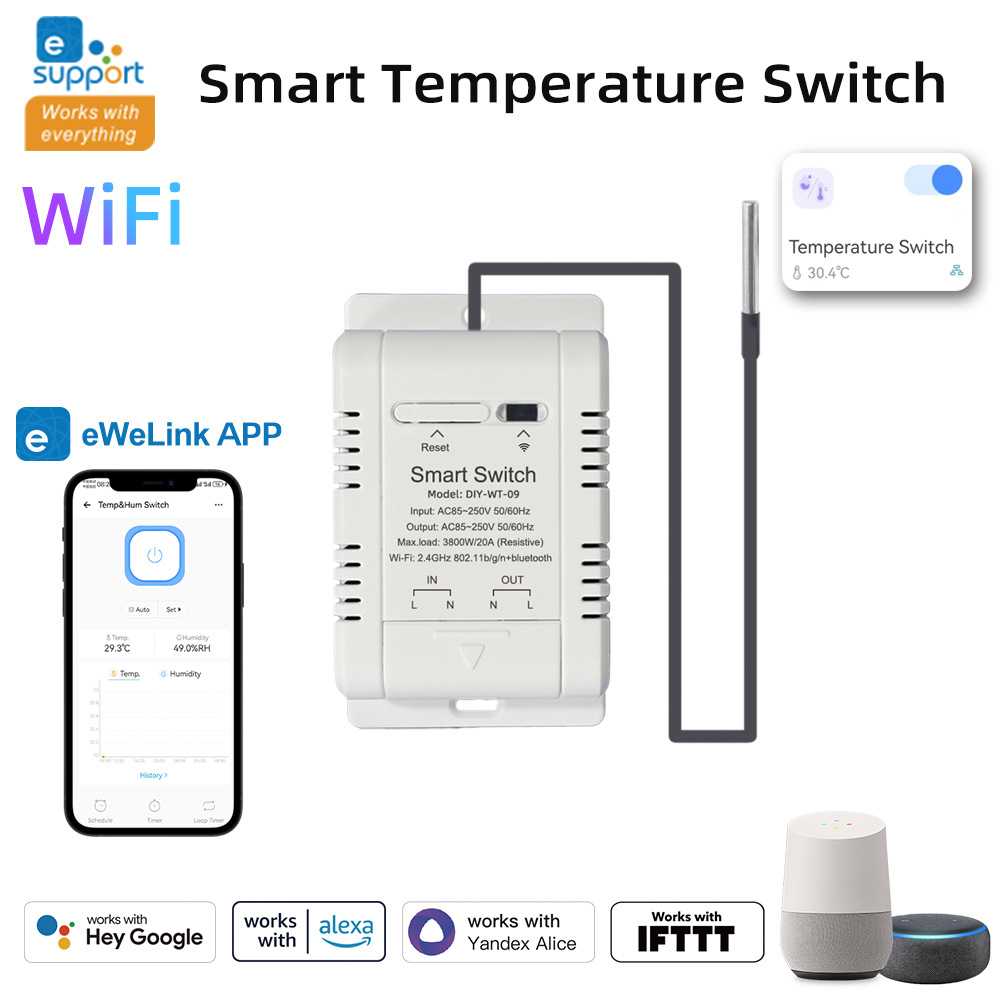 易微联Ewelink温度智能开关温湿度智能通断器alexa google语音