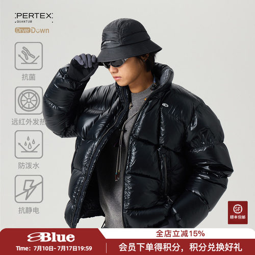 蓝岐PERTEX银翼2.0保暖抗静电750蓬95拒水鹅绒立领轻量面包羽绒服