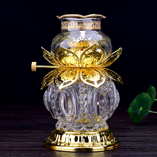 极速有缘佛具佛堂佛前供灯长明灯防风G调光液体酥油灯烛台室内复