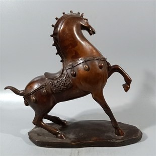 速发纯铜战马摆件生肖马跃马奔马摆件马到成功家居办公室装饰商务