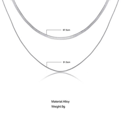 极速Double lgayer snake bone chain neck chain fashion neckla