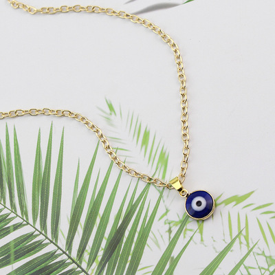 极速Newb Vintage Colorful Lucky Evil Eye Pendants Necklace F