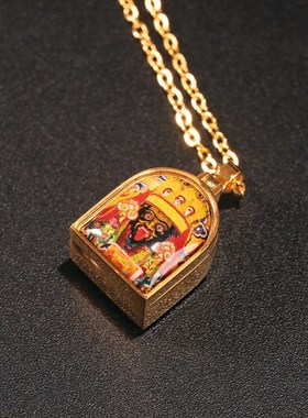 极速扎基拉姆唐卡小吊坠唐卡嘎乌盒黄财神虚空藏菩萨本Z命绿度吉