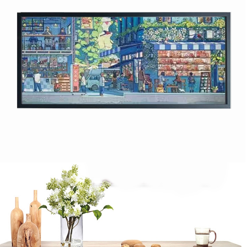 极速1000片长条拼图框84*38画框24*65挂墙装R饰简约可定制都市生
