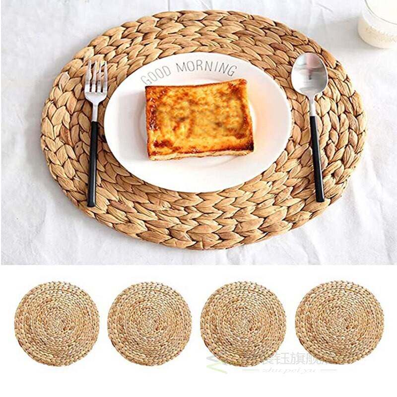 极速Natural Rattan Round Coasters, Handmade OInsulating Plac