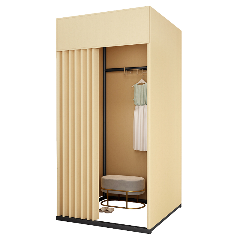 极速移动试衣间更衣n室服装店可携式落地布帘简易试衣间换衣间可
