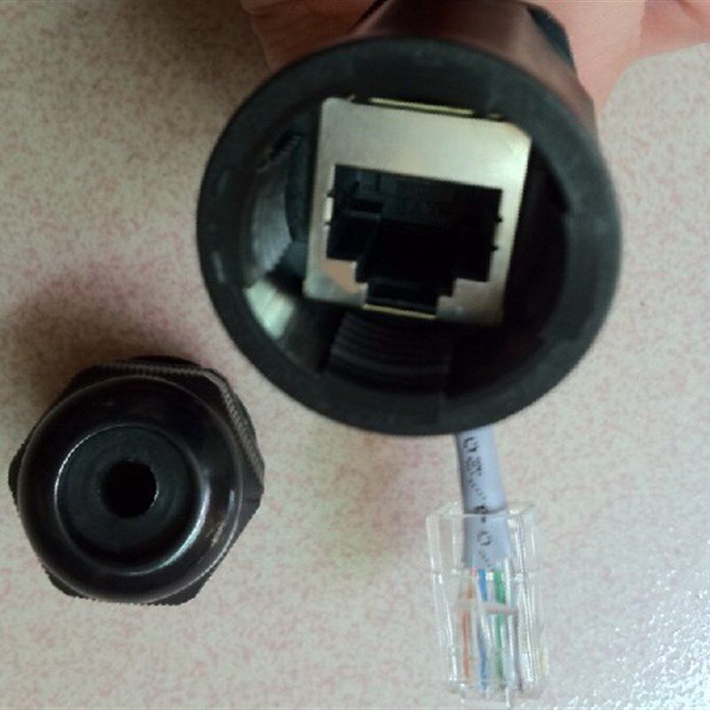 极速RJ45M16M20M22网线防水连接器网络延长对转接头Y直通头水晶头