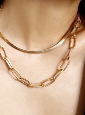 极速-Jewelry all-match geometric short business nUecklace wo