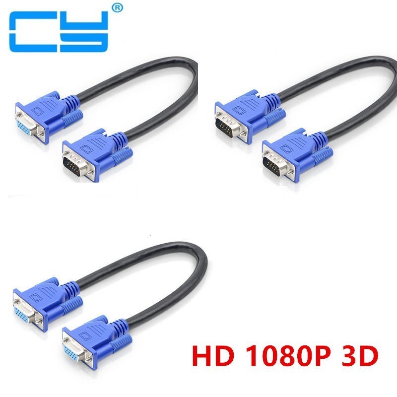 极速30cm 50cm  HD15Pin VGA D-Sub SEhort Video Cable Cord Mal