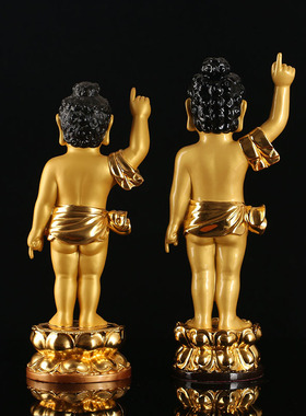 极速台湾贴金黄铜浴佛佛像小太y子佛铜像浴佛节释迦摩尼佛小号浴