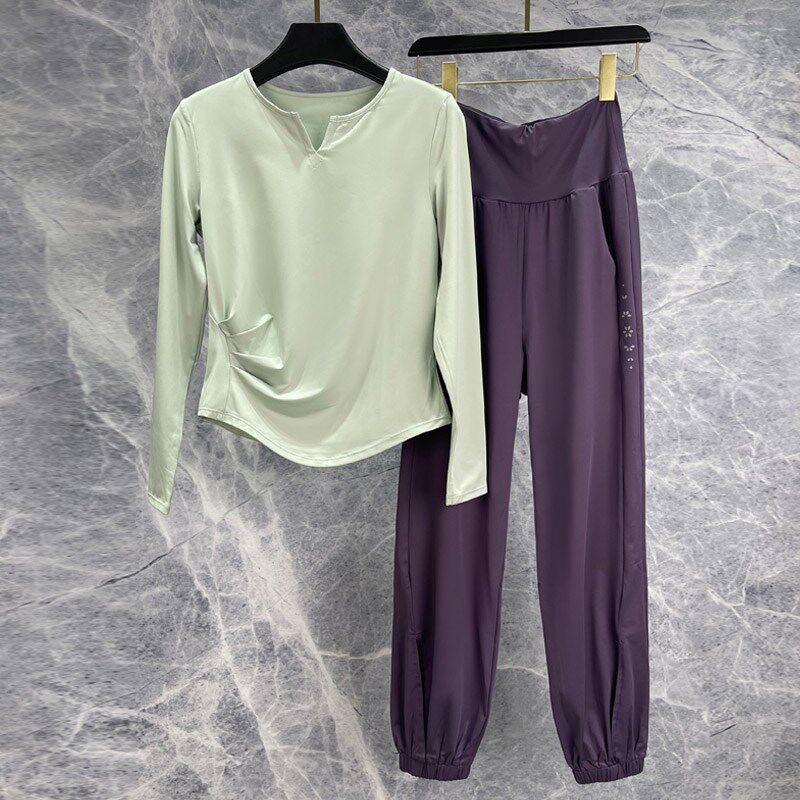 新品瑜伽a服2025新款夏季跑步运动女套装速干衣透气专业宽松健身