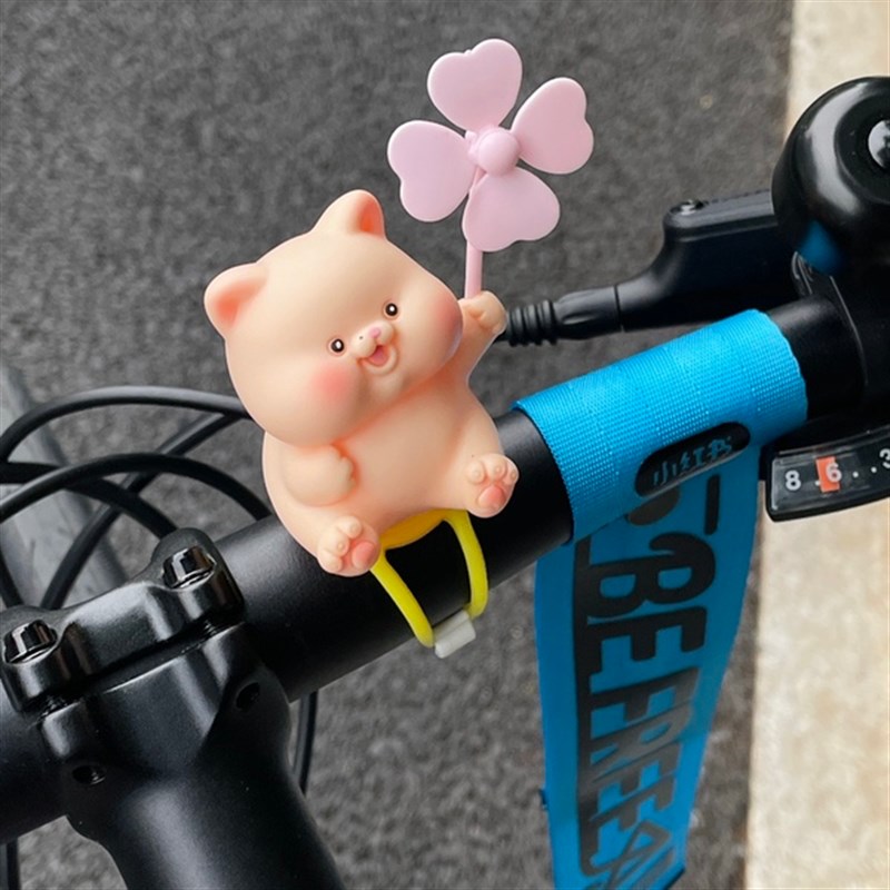 极速自行车可爱风车娃娃装饰小配件山地电动车机车V啪啪圈小配饰