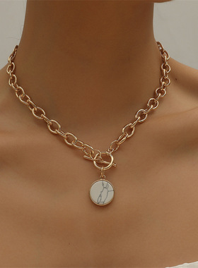 极速Turquoise Alloy Chain Necklace PendantN Neck Chain Clavi