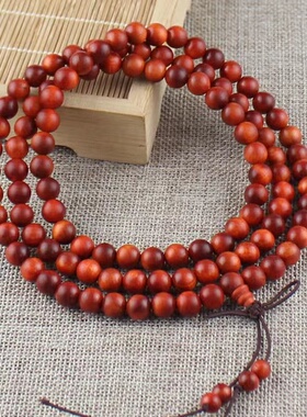 新品厂家直销印尼j血龙木108颗佛珠手链帝王木透光木念珠手串男女