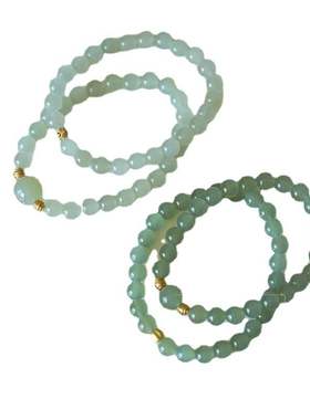 极速Hotan Jade Blue Jade Hand String 6mm Round BeaUds Hand S