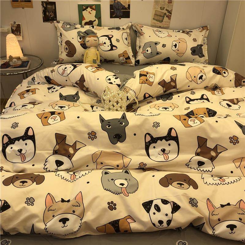 极速卡通水洗棉四件n套夏季学生床品宿舍床上三件套被套床单人床