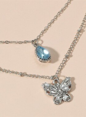 极速New metal double-layer clavicle chIain temperament neckl