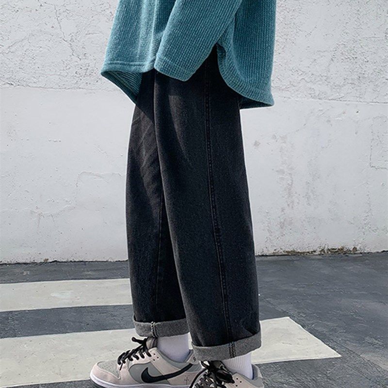 极速LEGIBLE Mom Jeans Woman High DWaist Elastic Wide Leg Den